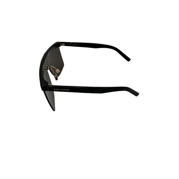 Saint Laurent 'Palace Mask' Black & Light Gold Sunglasses One Size - Picture 2 of 6